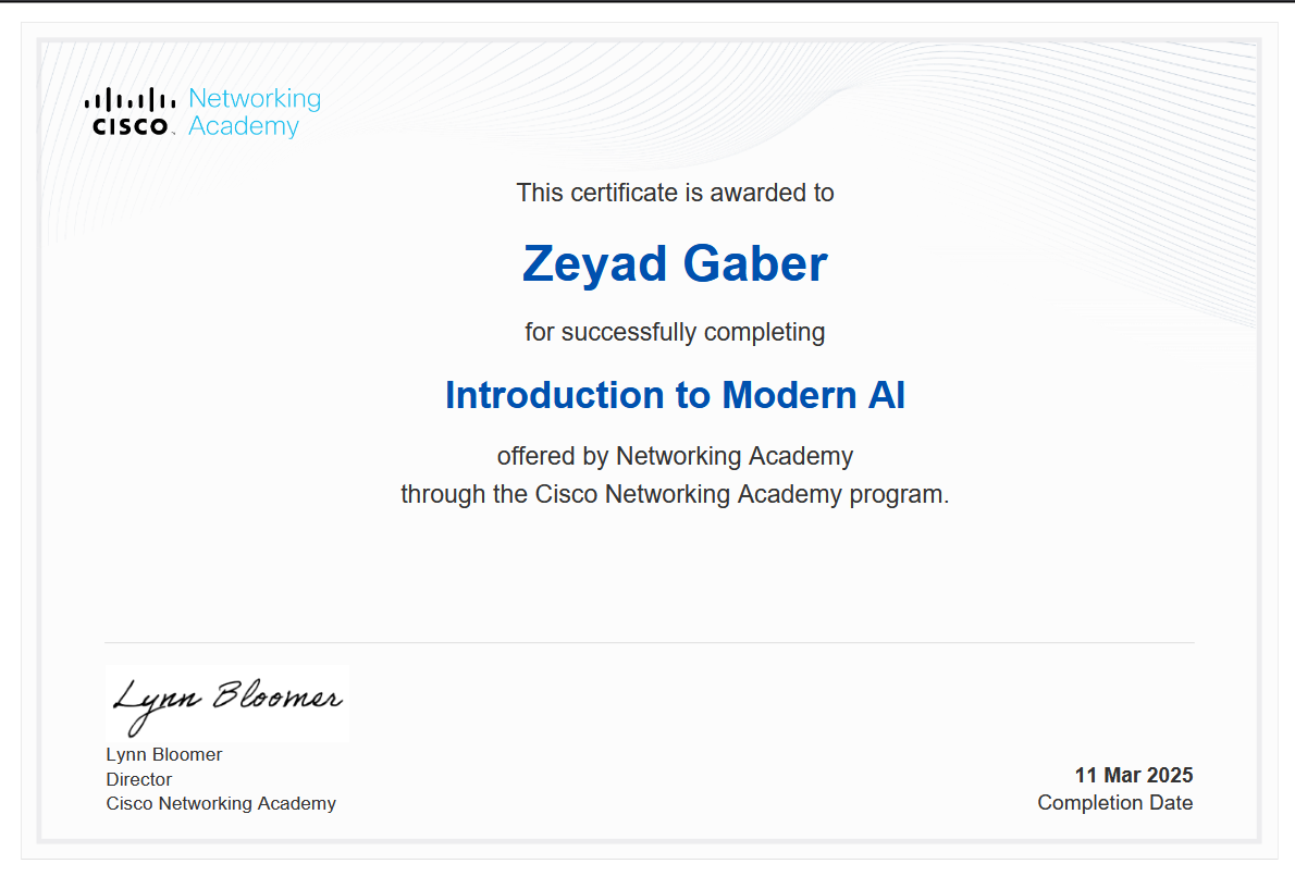  Modern AI Certificate